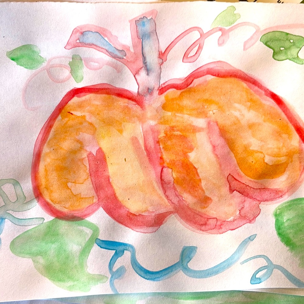 Pumpkin Handmade Original Watercolor (Small)